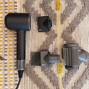 Dyson Supersonic Origin Black Hair Dryer Set with Extra Attachments